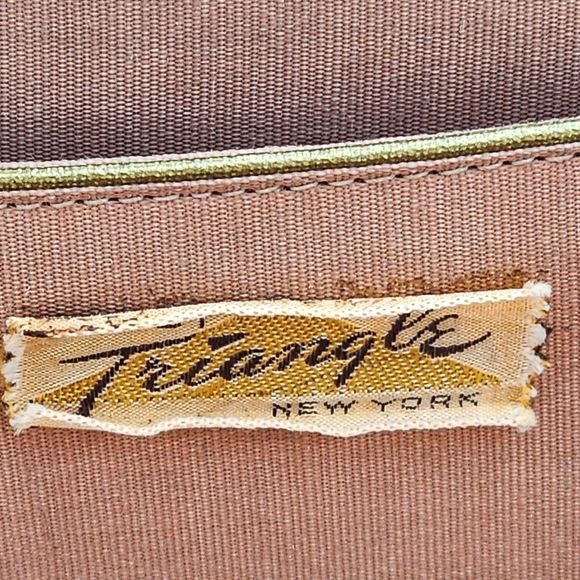Vintage 1950s Triangle New York Victorian Era Couple White Bag - Picture 8 of 11